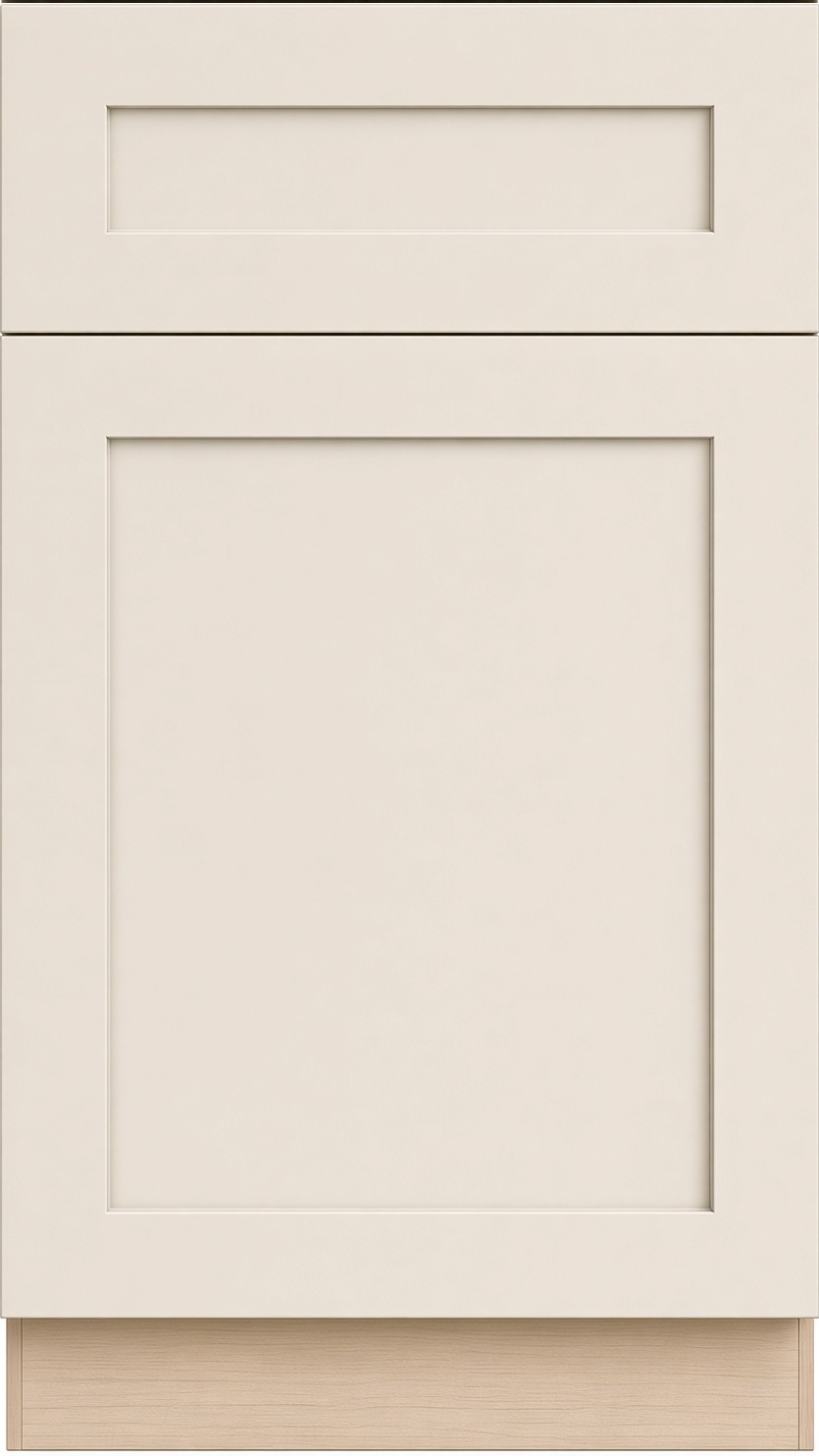Front view of a frameless full overlay base cabinet
