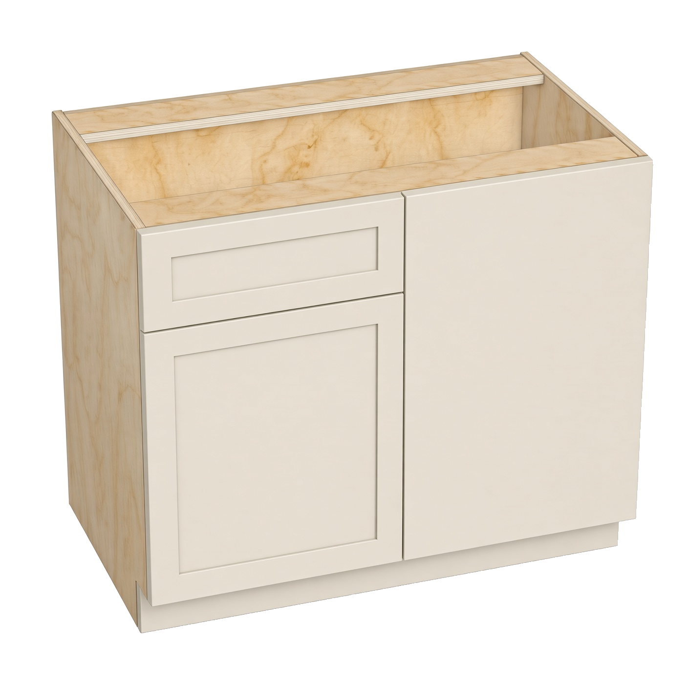 Blind corner left base cabinet with a top drawer