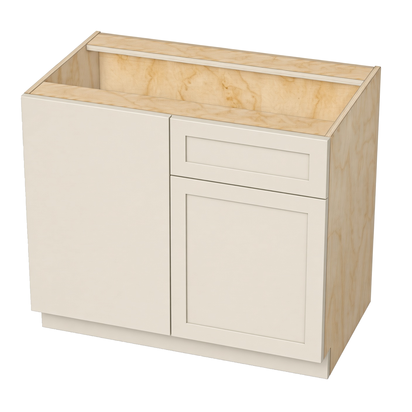 Blind corner right base cabinet with a top drawer